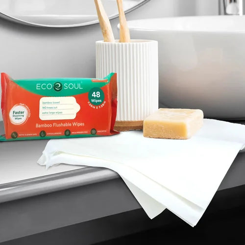 Buy Bamboo Flushable Wipes EcoFriendly Flushable Wipes EcoSoul Home