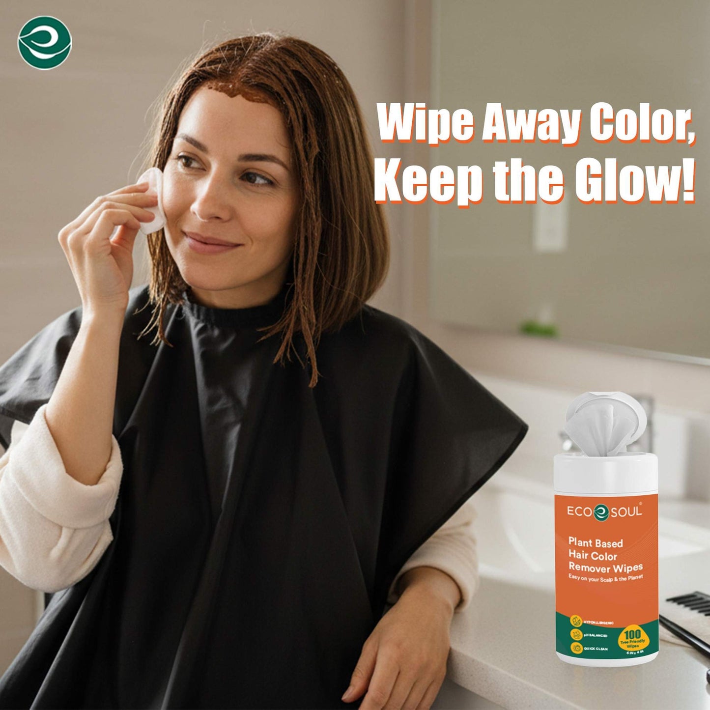 ECO SOUL Plant-Based Hair Color Remover Wipes for Skin & Scalp (50 Count, Pack of 1)