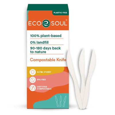 Eco Soul Compostable Knife Set: A sustainable alternative to plastic cutlery, designed to be compostable after use.