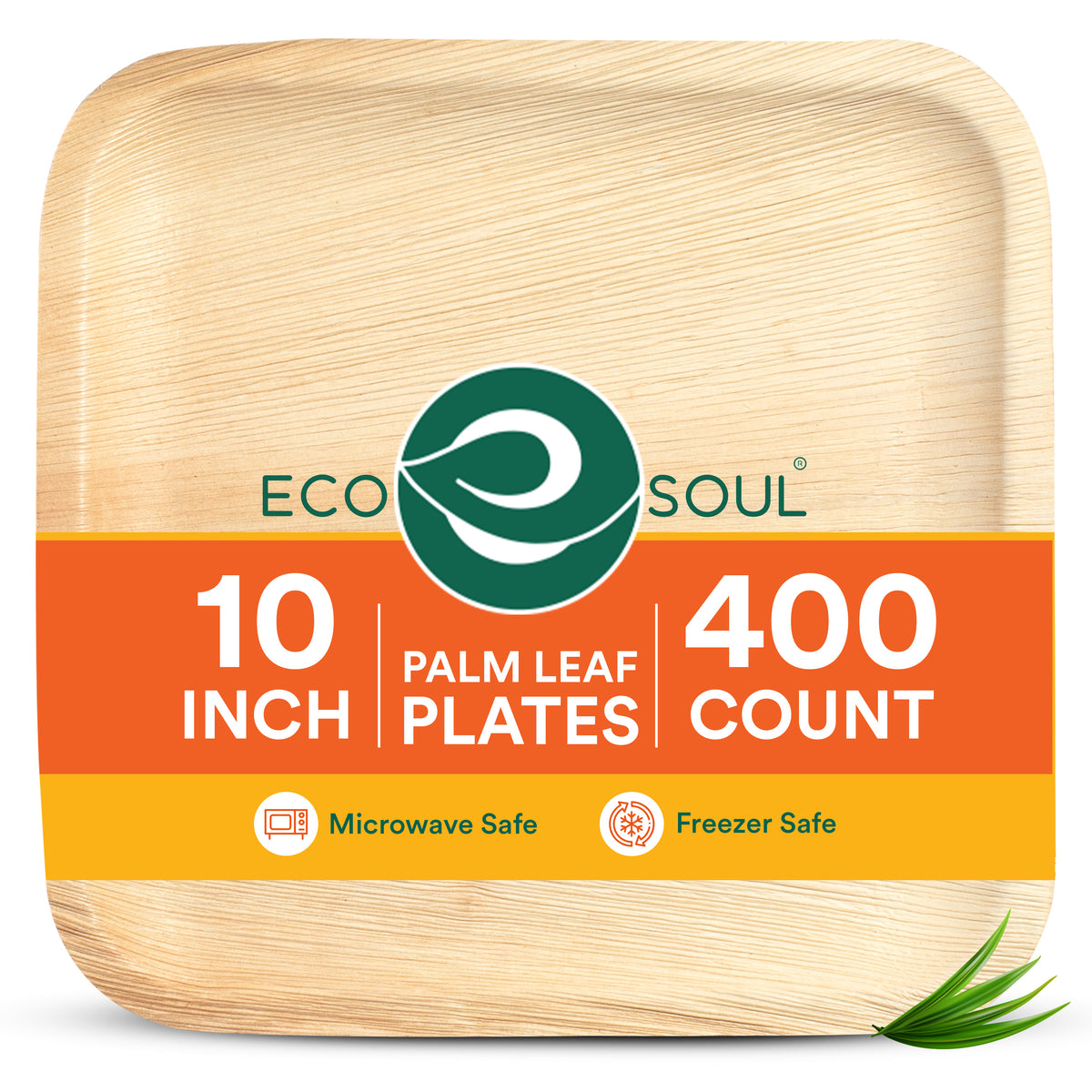 10 Inch Square Compostable Bamboo Plates