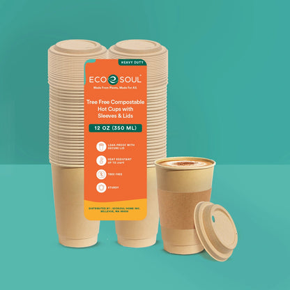 Ecofriendly Hot Coffee Cups with lid and sleeves 