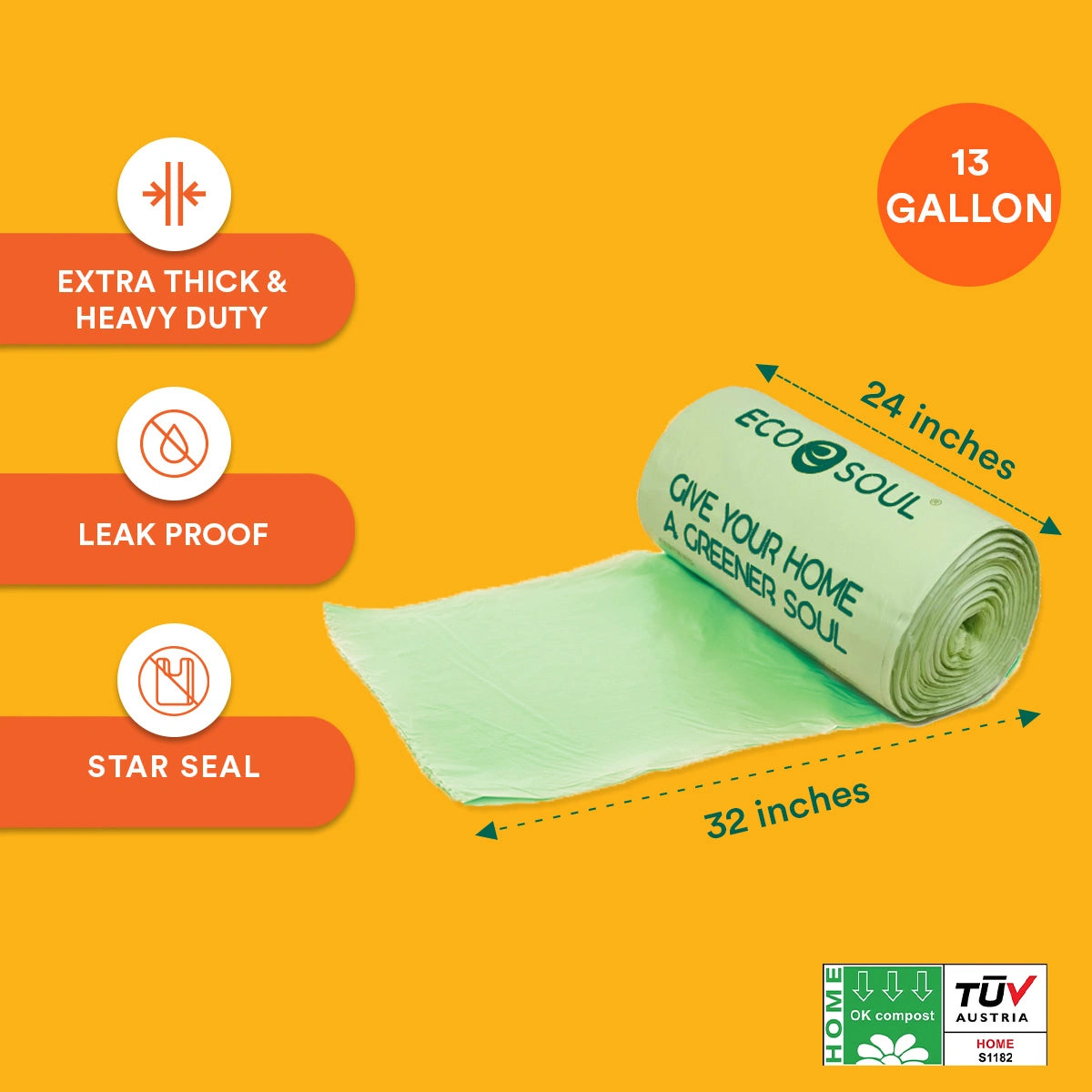 Buy Large Compostable Kitchen Bags Online – EcoSoul Home