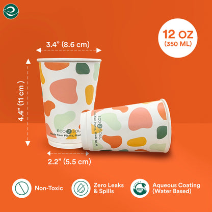 12 oz Disposable Hot and Cold Paper Cups