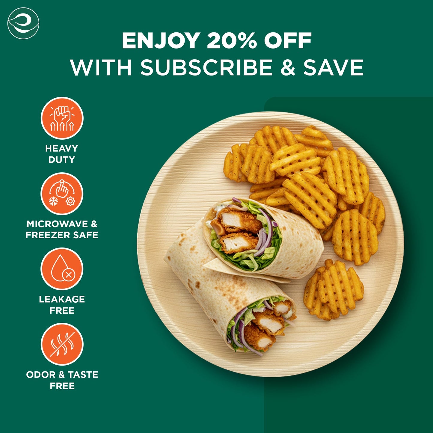 10 Inch Round Compostable Bamboo Plates