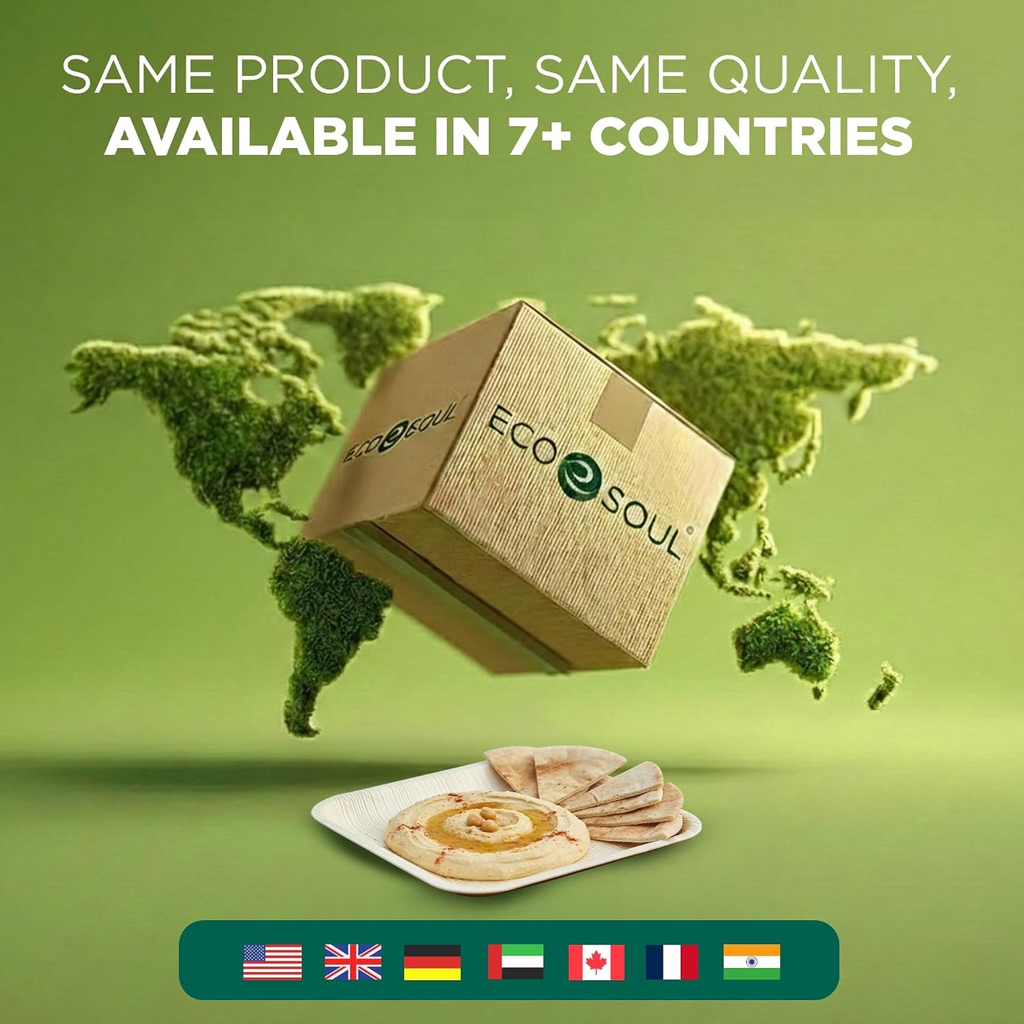 10 Inch Square Compostable Bamboo Plates