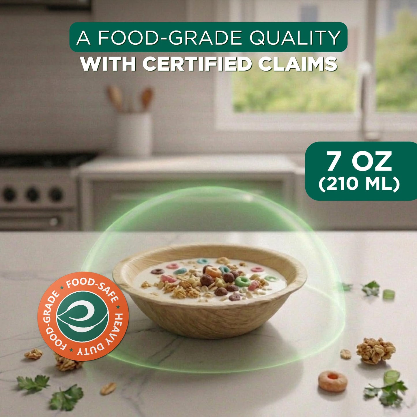7 oz Compostable 5 Inch Round Bamboo Bowls