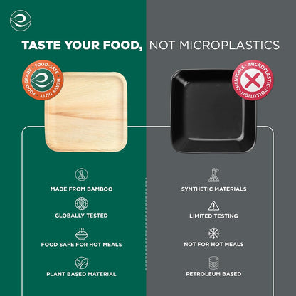 10 Inch & 7 Inch Square Compostable Bamboo Plates