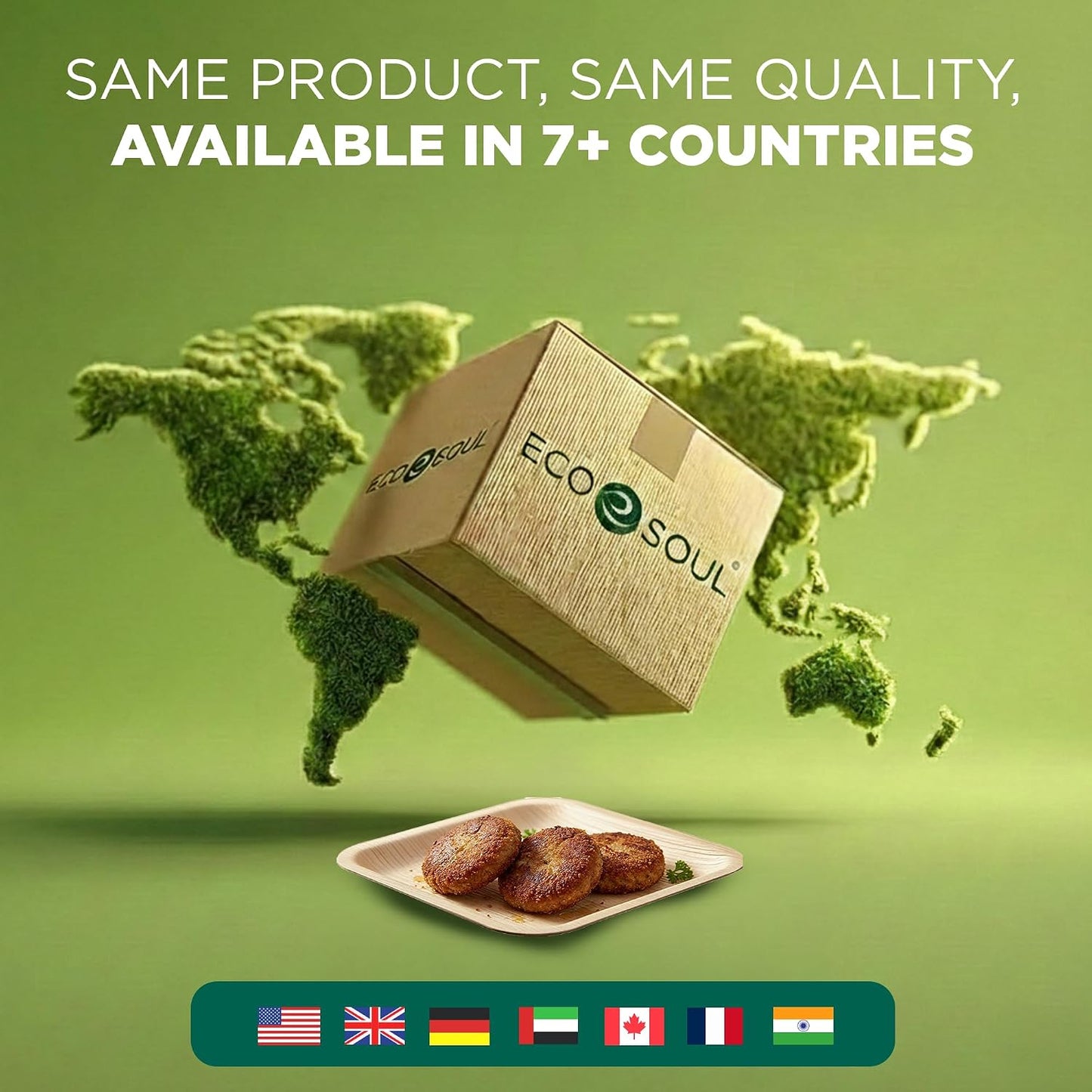 6 Inch Square Compostable Bamboo Plates