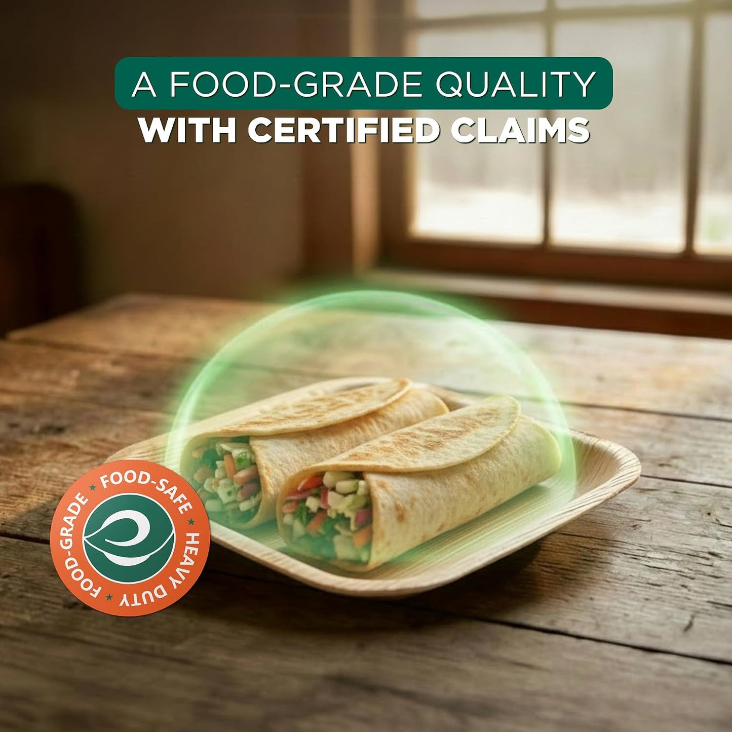 8 Inch Square Compostable Bamboo Plates