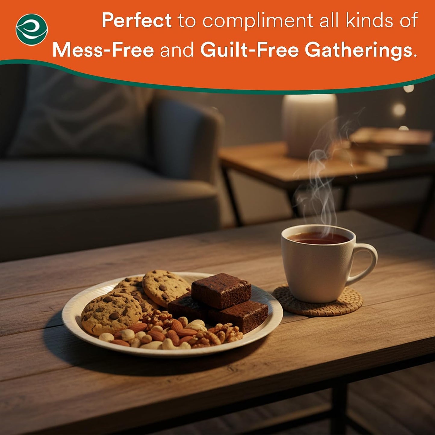 6 Inch Round Compostable Bamboo Plates