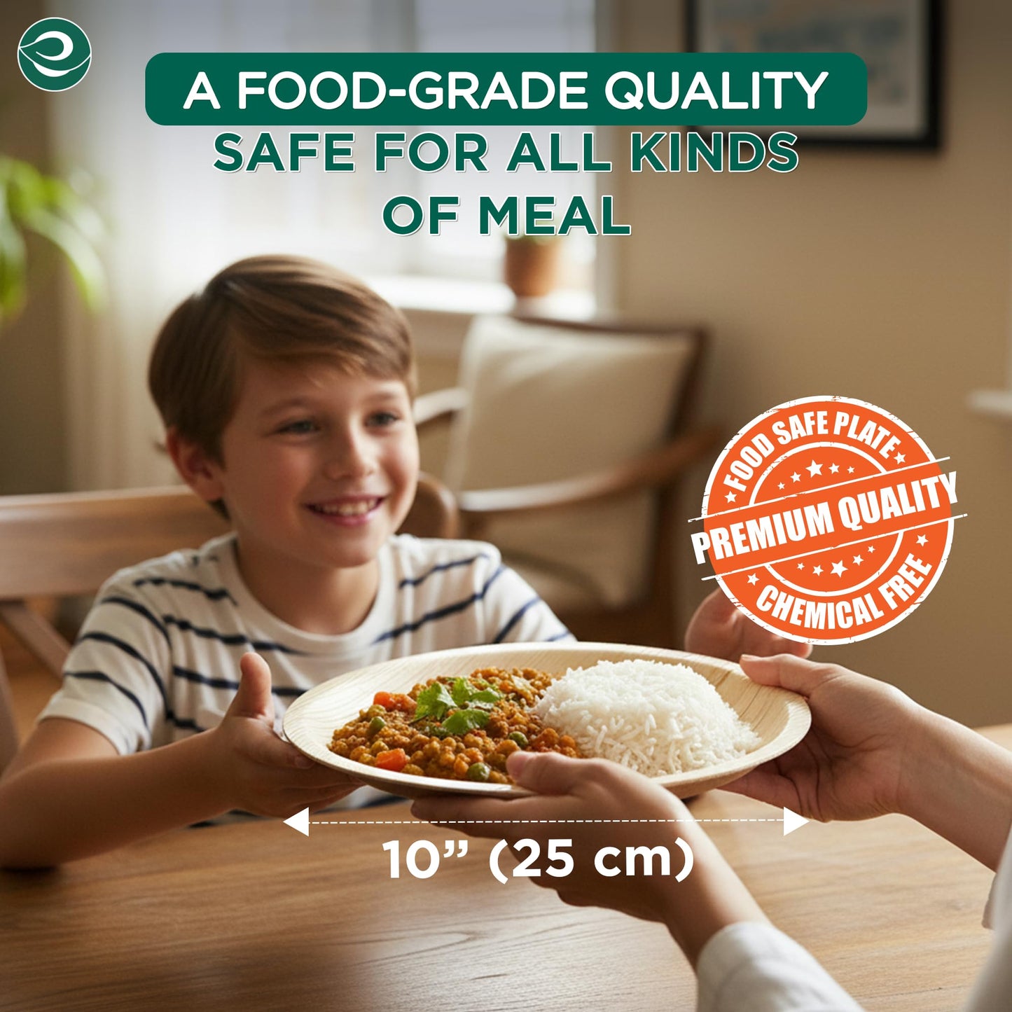 10 Inch Round Compostable Bamboo Plates