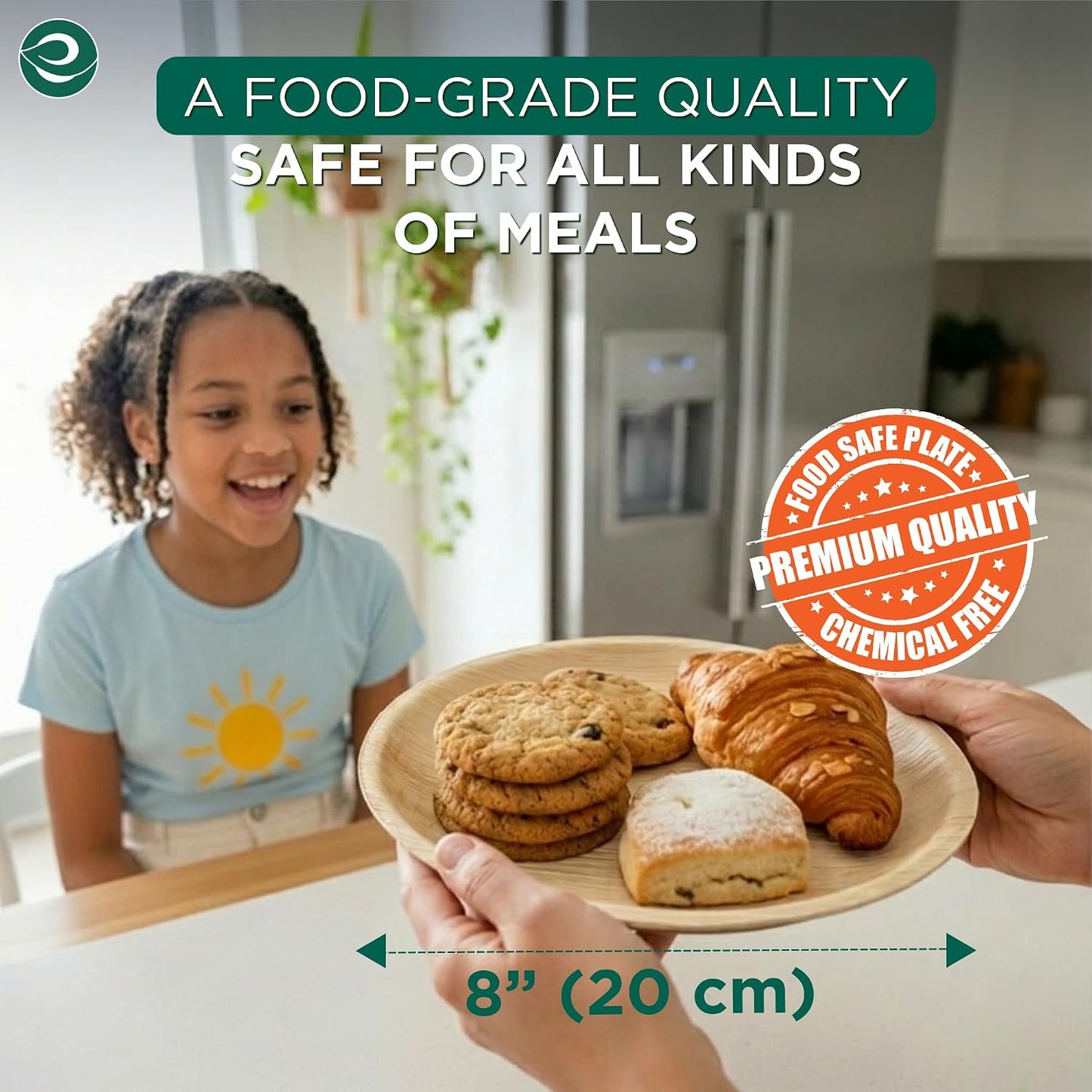 8 Inch Round Compostable Bamboo Plates