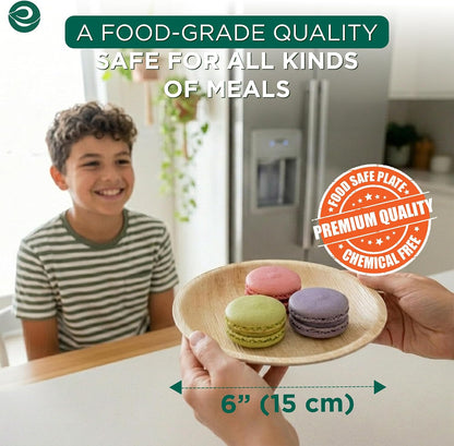 6 Inch Round Compostable Bamboo Plates