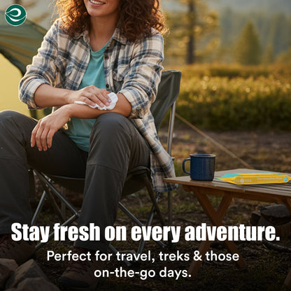 EcoSoul Plant-Based Shower Body Wipes with Aloe Vera & Chamomile  [6 x Pack of 10]