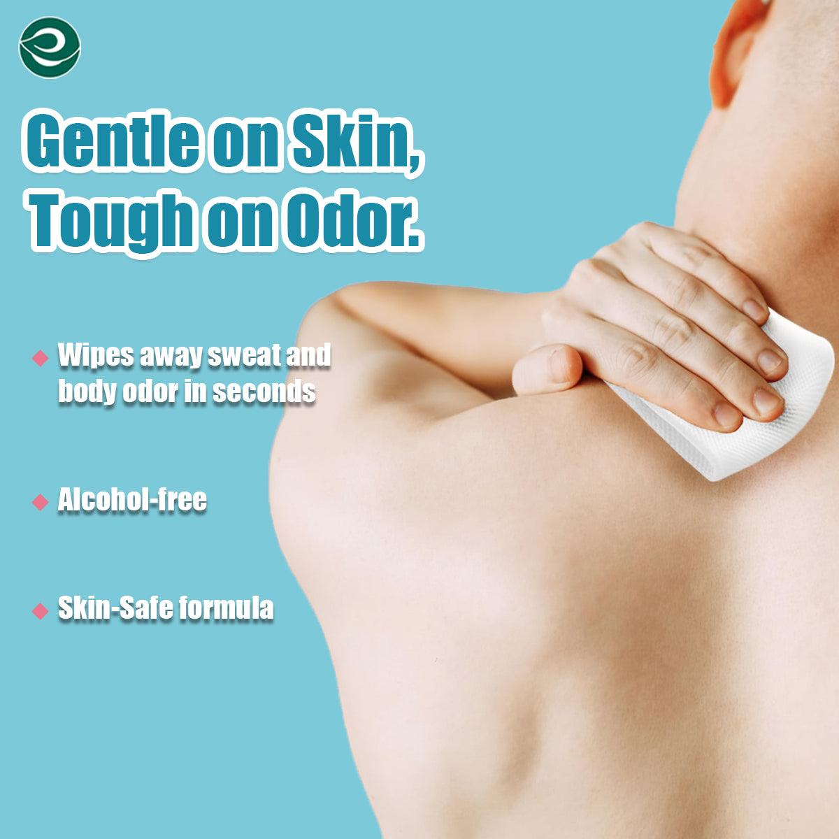 Plant-Based Unisex Deodorant Wipes - Citrus