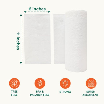 Bamboo Kitchen Towels, 150 Sheets Per Roll