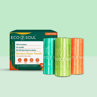 Bamboo Kitchen Towels, 150 Sheets Per Roll