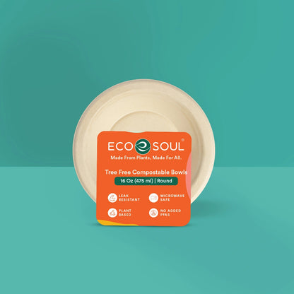 Bagasse Bowl 16 Oz Size