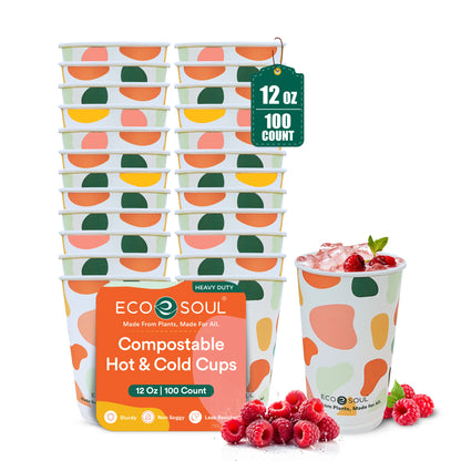 12 oz Disposable Hot and Cold Paper Cups