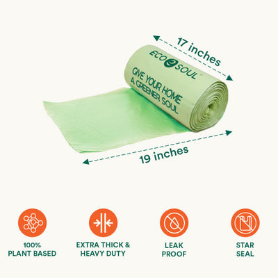 Measurement and Features of Compostable Small Kitchen Trash Bags