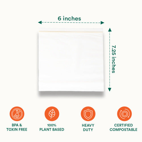 Showcasing Size and Features of Compostable Sandwich Resealable Bags 