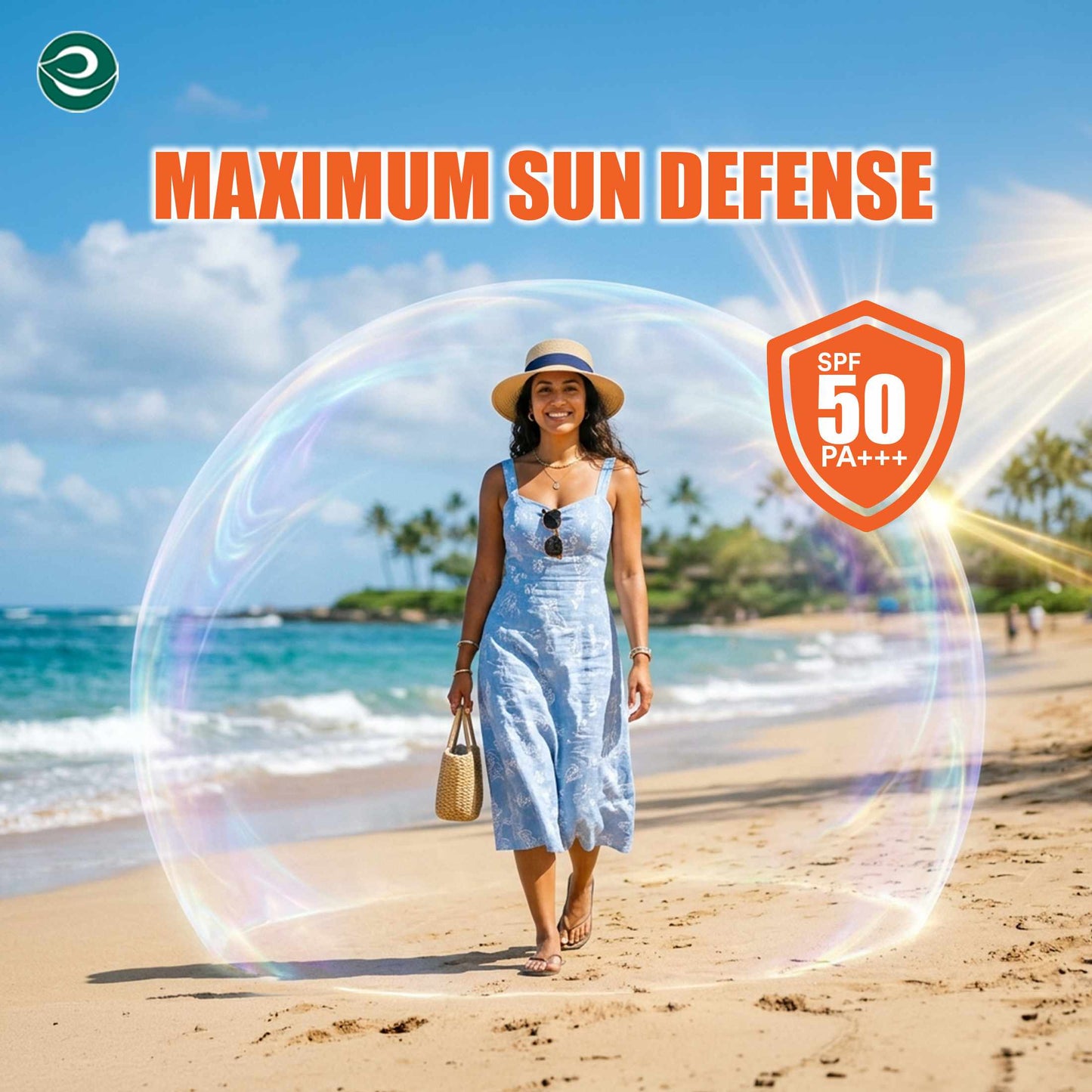 ECO SOUL Plant-Based Sunscreen Wipes SPF 50 PA+++ (30 Count, Pack of 1)