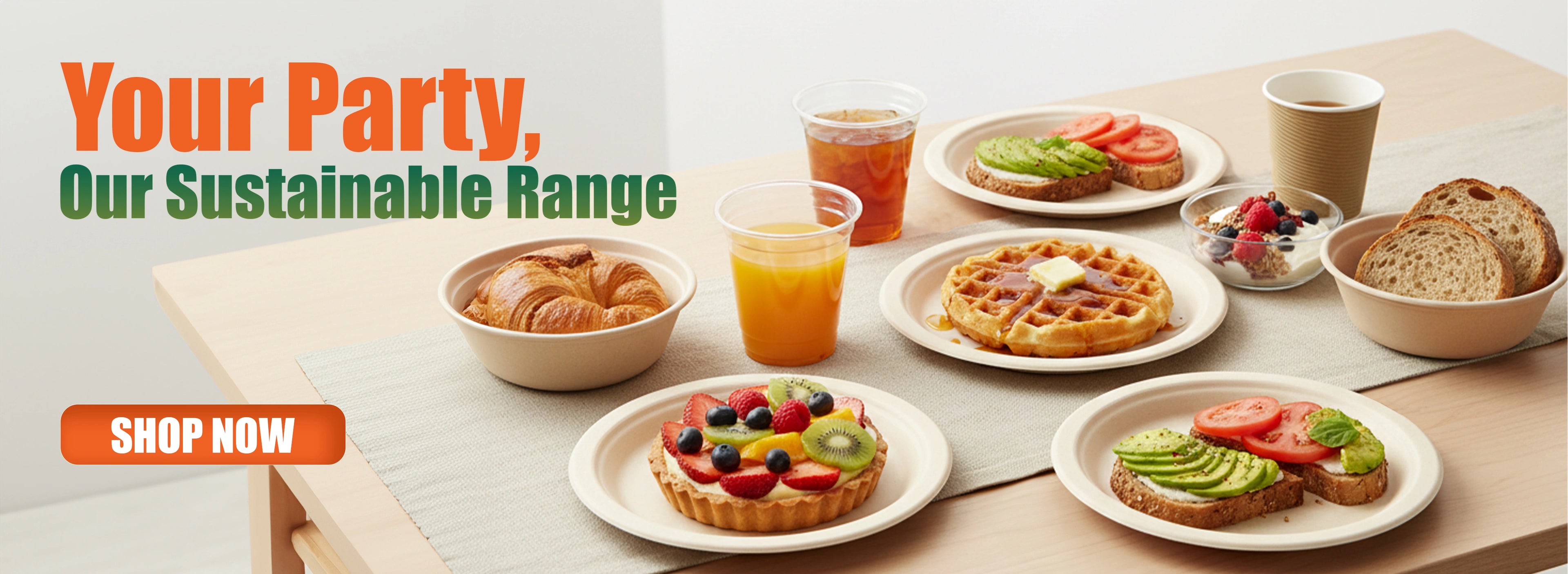 Sustainable Party Setup with ecofriendly compostable products