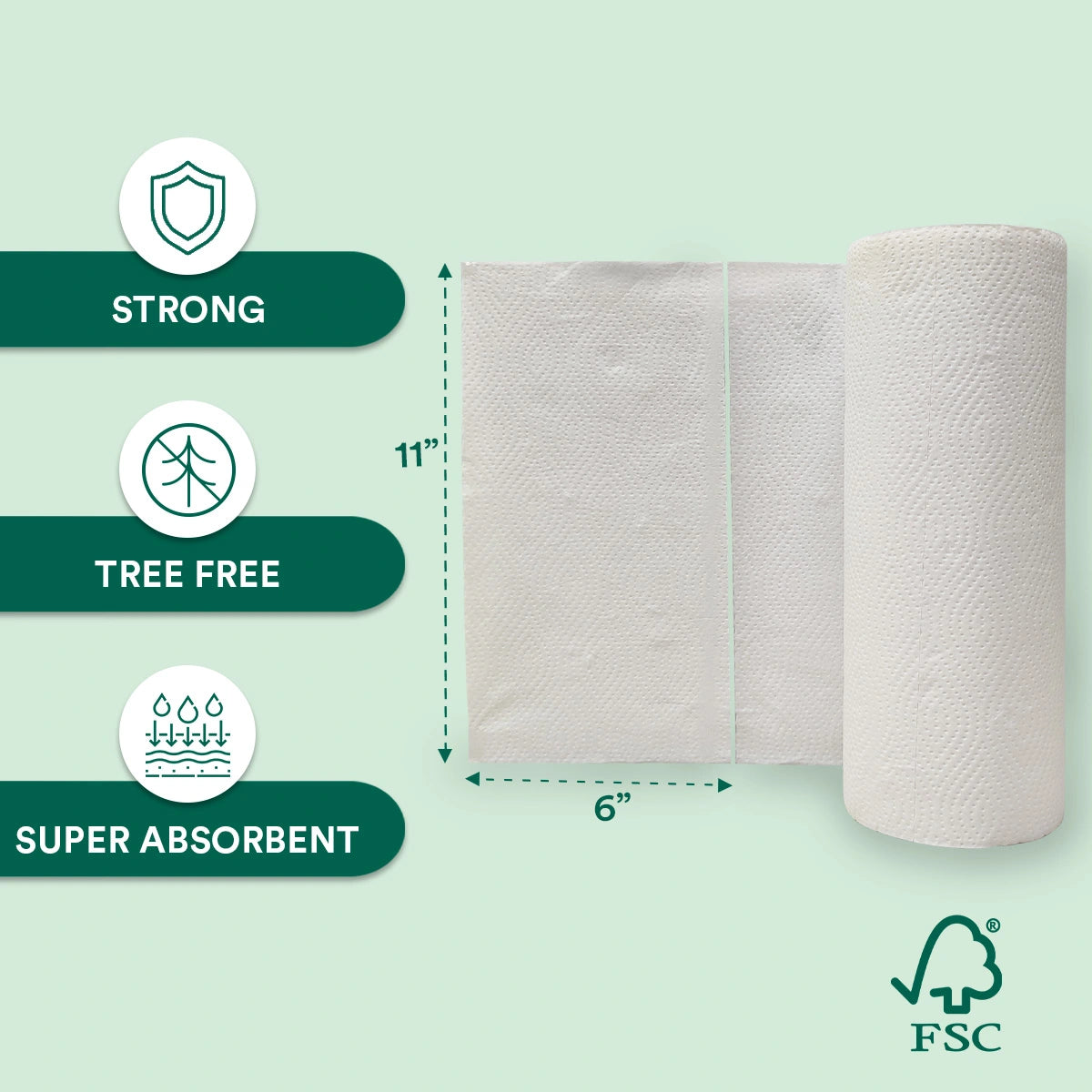 Bamboo Kitchen Towels, 150 Sheets Per Roll