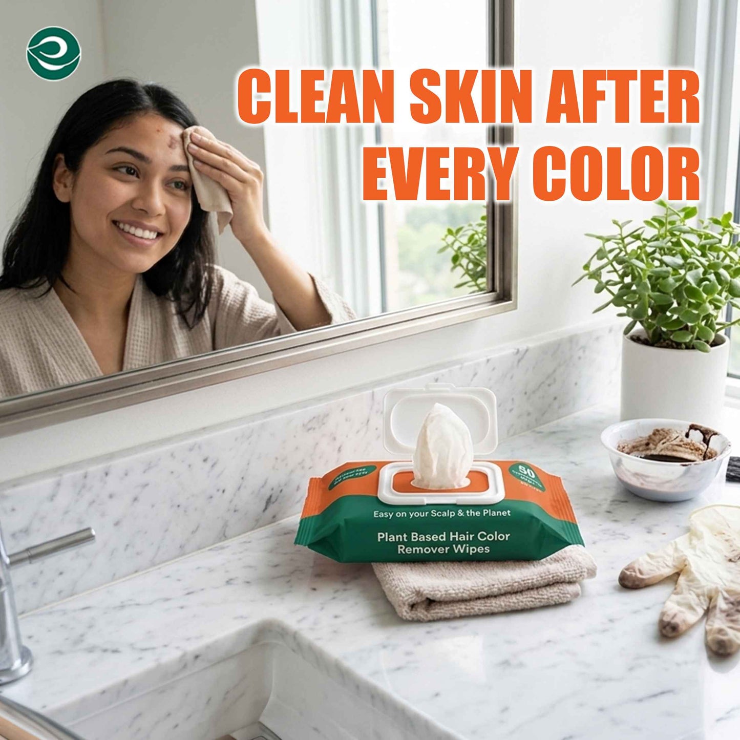 ECO SOUL Plant-Based Hair Color Remover Wipes for Skin & Scalp (50 Count, Pack of 1)