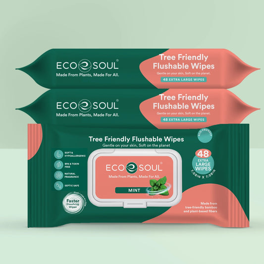 Ecosoul Flushable wipes Mint Flavour