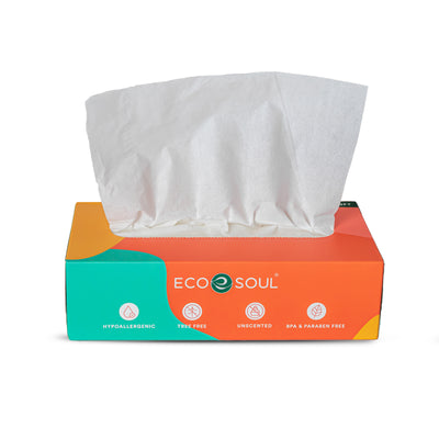 Bamboo 2 Ply Facial Tissues: Soft and sustainable tissues made from bamboo fibers. Gentle on the skin.