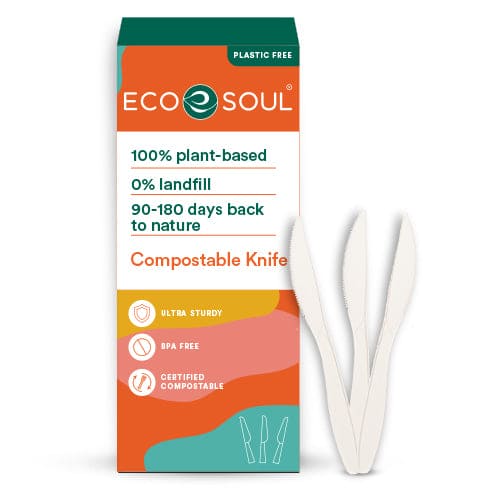 Eco Soul Compostable Knife Set: A sustainable alternative to plastic cutlery, designed to be compostable after use.