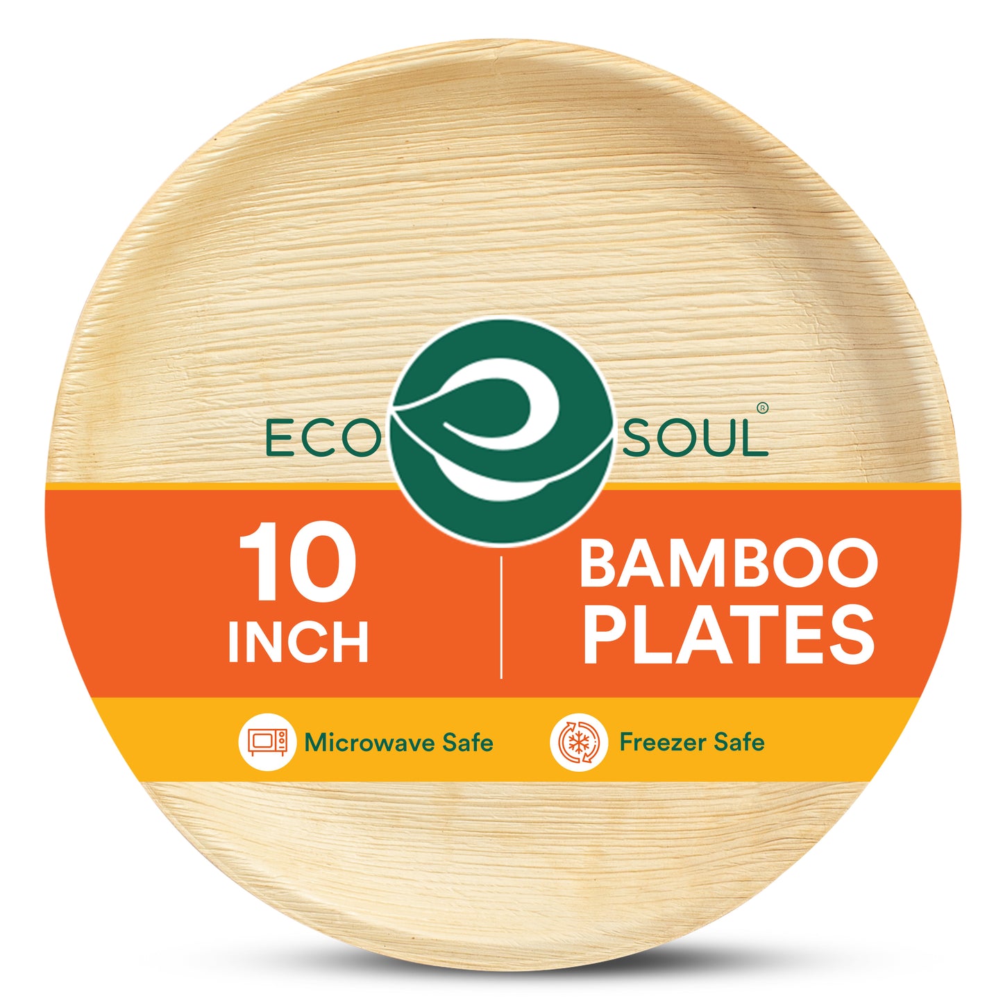 10 Inch Round Compostable Bamboo Plates
