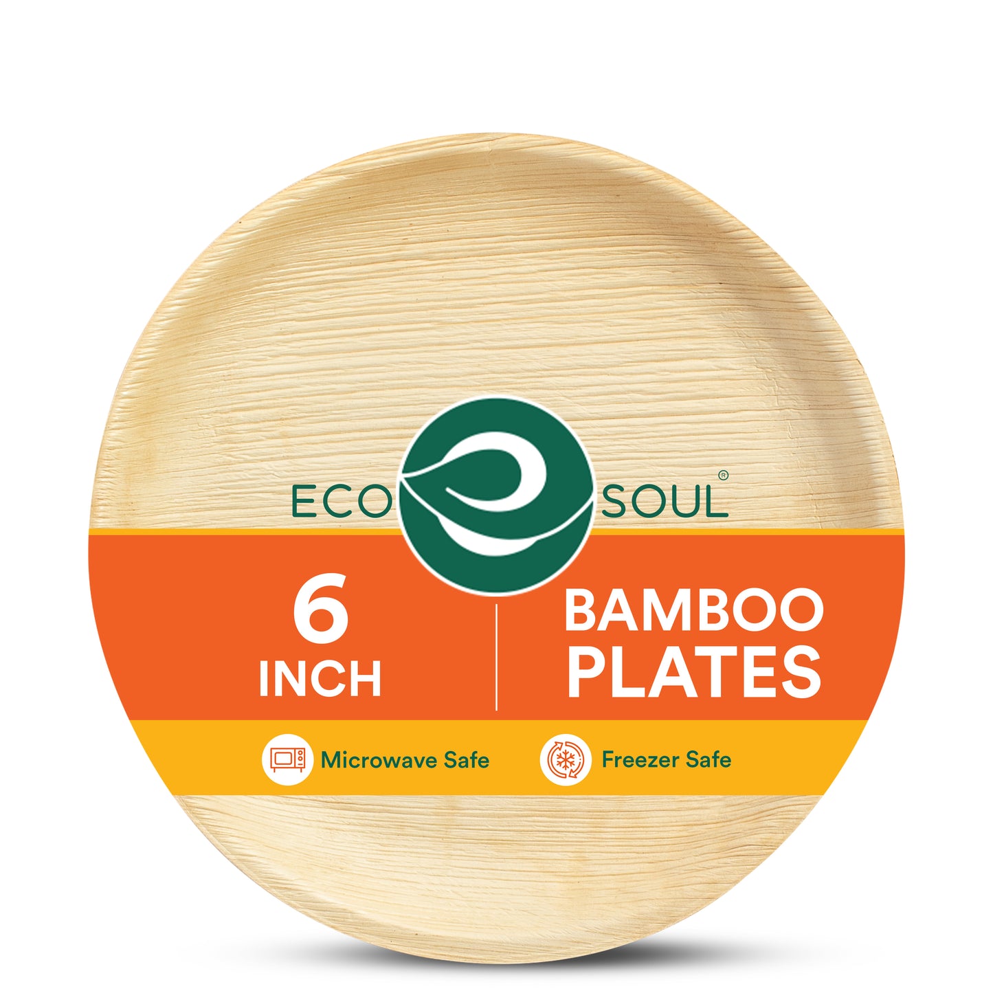 6 Inch Round Compostable Bamboo Plates