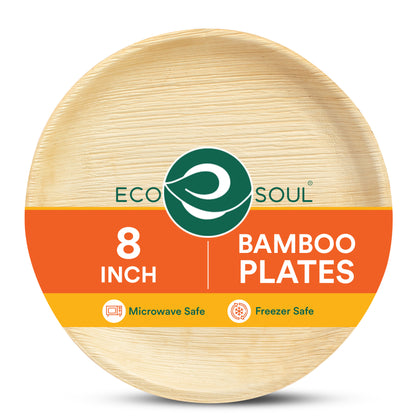 8 Inch Round Compostable Bamboo Plates