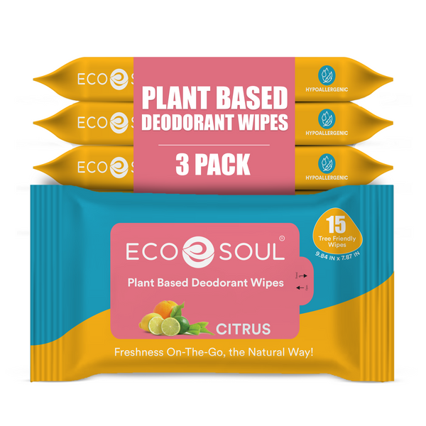Plant-Based Unisex Deodorant Wipes - Citrus – EcoSoul Home